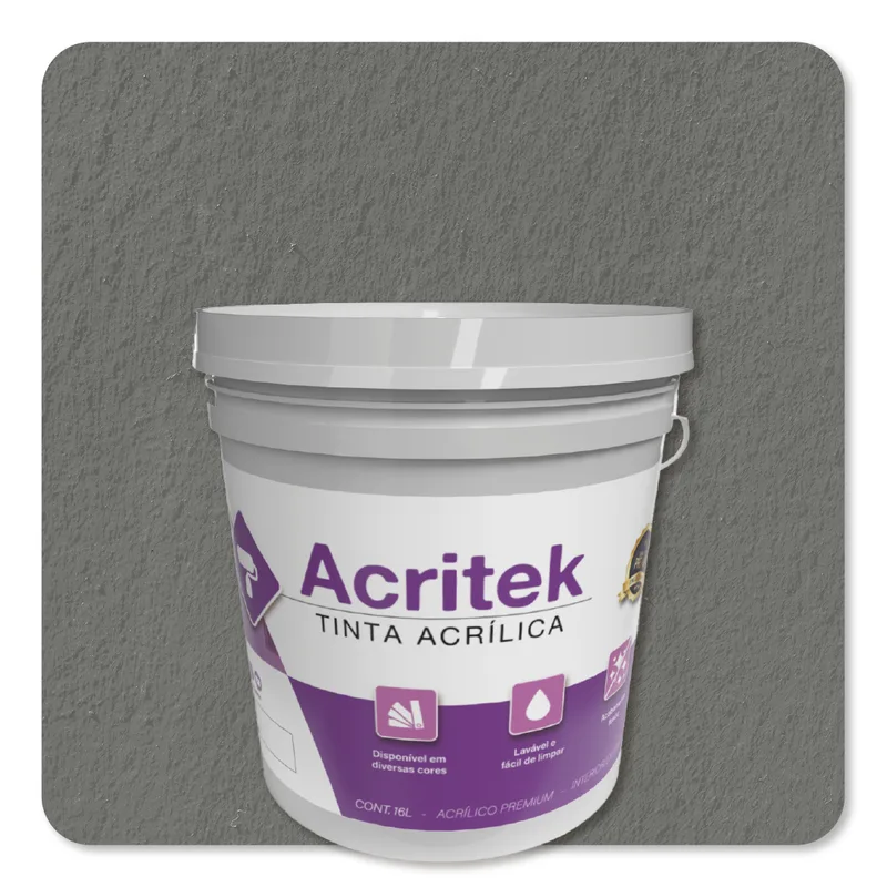 Acritek Balde 16L Cinza Asfalto - embalagem