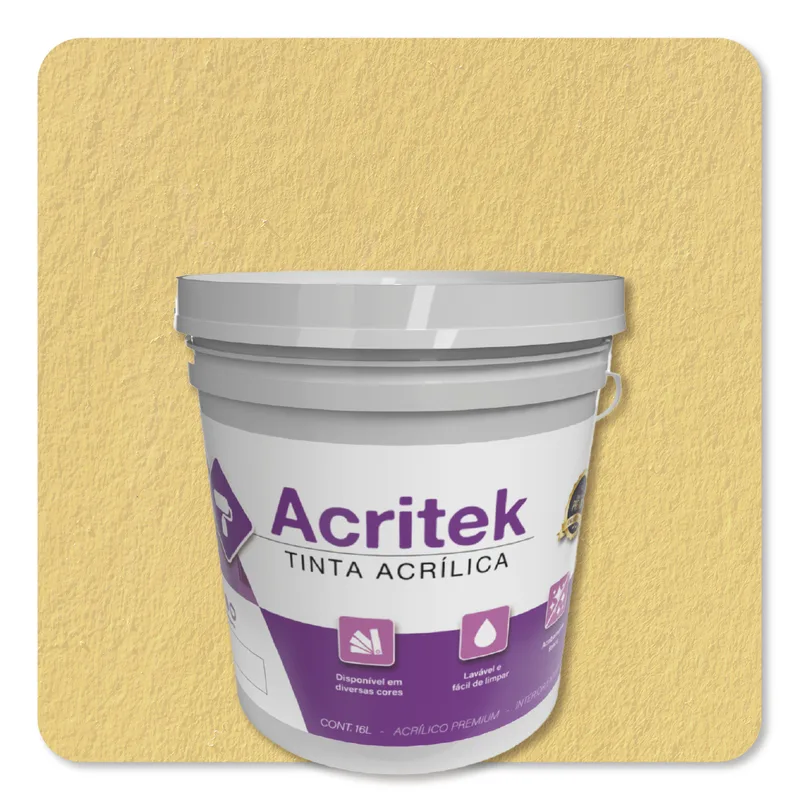 Acritek Balde 16L Amarelo Canario - embalagem