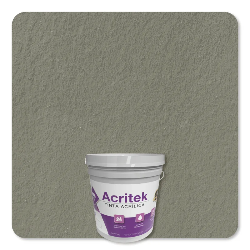 Acritek Balde 3,6L Concreto - embalagem